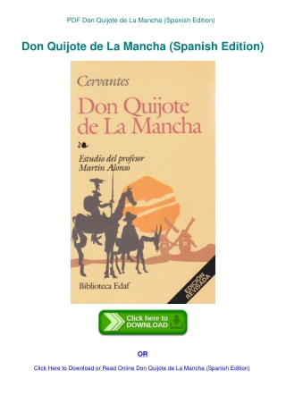 PDF Don Quijote de La Mancha (Spanish Edition)
