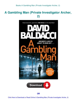 Books A Gambling Man (Private Investigator Archer  2)