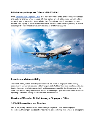 British Airways Singapore Office