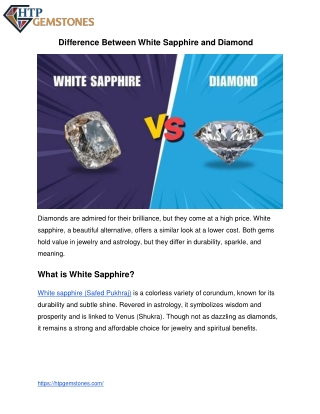 Difference Between White Sapphire and Diamond | HTP Gemstones