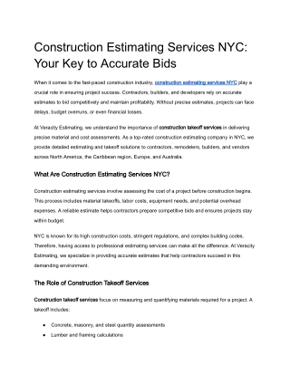 construction takeoff services