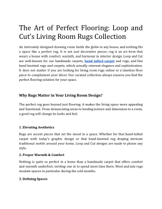 The Art of Perfect Flooring Loop and Cut’s Living Room Rugs Collection.docx