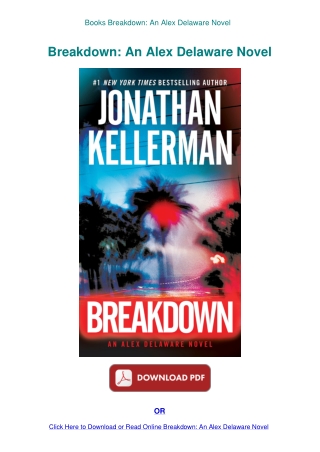 Books Breakdown An Alex Delaware Novel