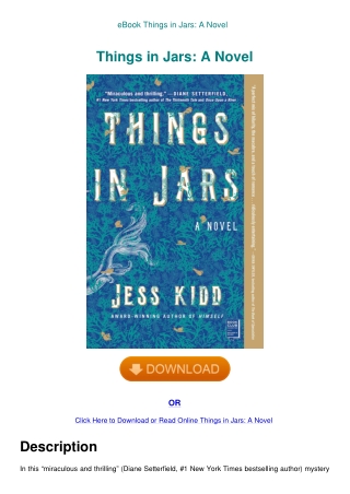 eBook Things in Jars A Novel