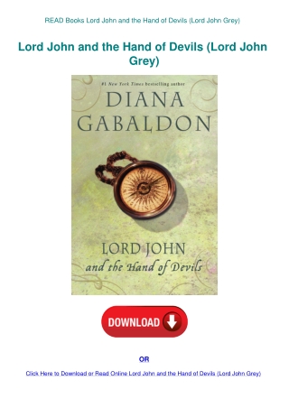 READ Books Lord John and the Hand of Devils (Lord John Grey)