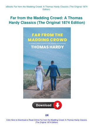 eBooks Far from the Madding Crowd A Thomas Hardy Classics (The Original 1874 Edition)