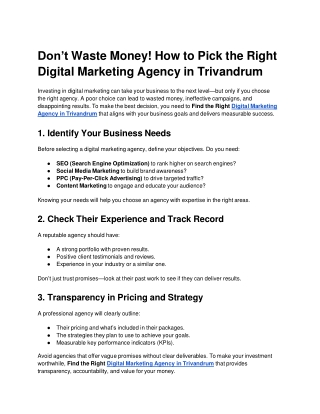 Digital Marketing Agency in Trivandrum