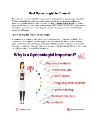 Best Gynecologist in Chennai
