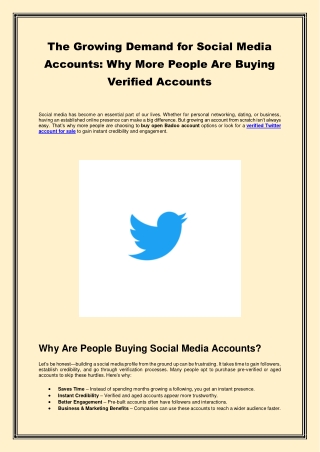 The Growing Demand for Social Media Accounts Why More People Are Buying Verified Accounts