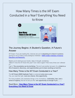 How Many Times is the IAT Exam Conducted in a Year