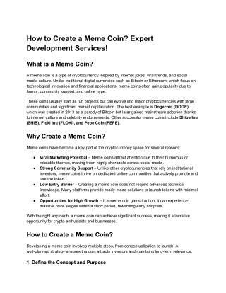 How to Create a Meme Coin_ Expert Development Services!