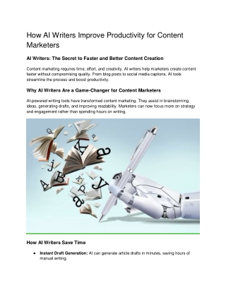 How AI Writers Improve Productivity for Content Marketers