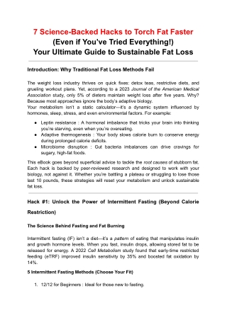 7 Science-Backed Hacks to Torch Fat Faster (Even if You’ve Tried Everything)