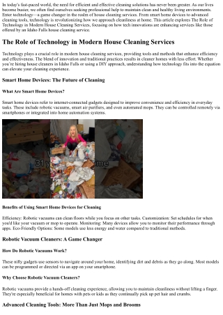 “The Role of Technology in Modern House Cleaning Services”