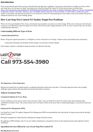 How Last Stop Pest Control NJ Tackles Tough Pest Problems