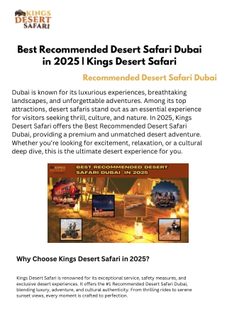 Best Recommended Desert Safari Dubai in 2025