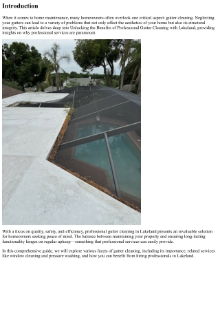 Unlocking the Benefits of Professional Gutter Cleaning with Lakeland