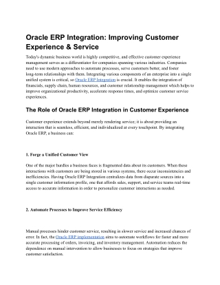 Oracle ERP Integration_ Improving Customer Experience & Service
