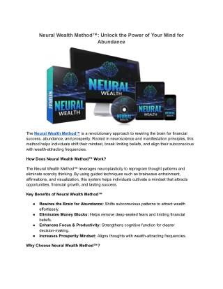 Neural Wealth Method™_ Unlock the Power of Your Mind for Abundance