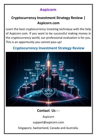 Cryptocurrency Investment Strategy Review  Aspicorn