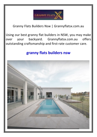 Granny Flats Builders Nsw  Grannyflatsx.com.au