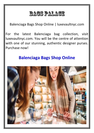 Balenciaga Bags Shop Online  luxevaultnyc.com