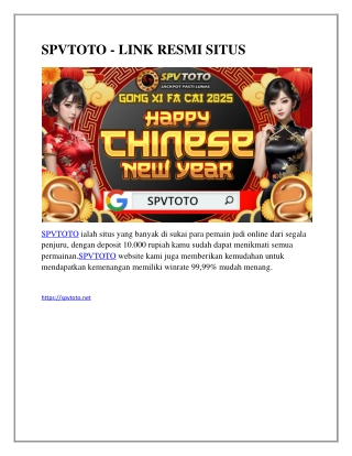 SPVTOTO - LINK RESMI SITUS