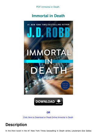 PDF Immortal in Death