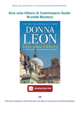 eBook Give unto Others (A Commissario Guido Brunetti Mystery)