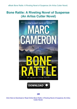 eBook Bone Rattle A Riveting Novel of Suspense (An Arliss Cutter Novel)