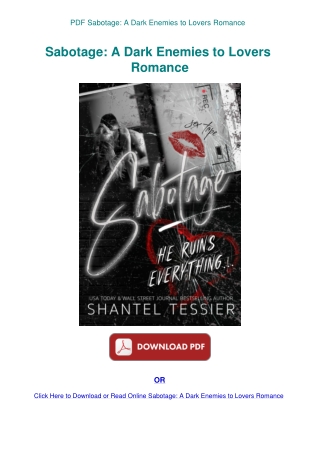 PDF Sabotage A Dark Enemies to Lovers Romance
