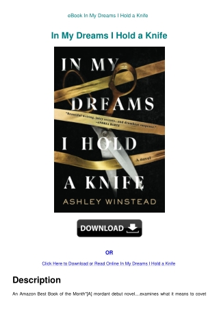 eBook In My Dreams I Hold a Knife