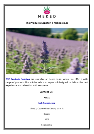 Thc Products Sandton  Neked.co.za