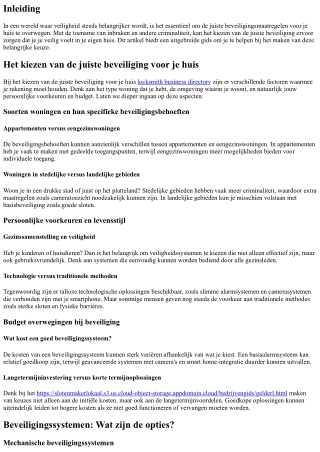 Het kiezen van de juiste beveiliging voor je huis