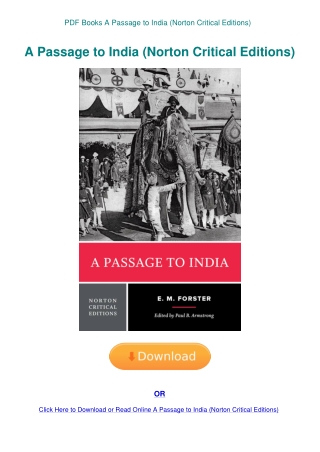 PDF Books A Passage to India (Norton Critical Editions)