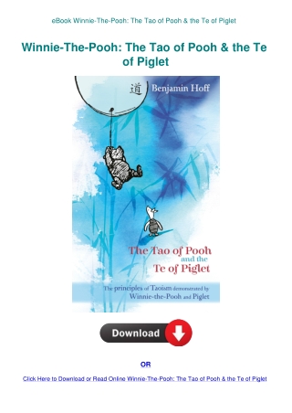 eBook Winnie-The-Pooh The Tao of Pooh & the Te of Piglet