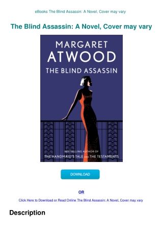 eBooks The Blind Assassin A Novel  Cover may vary