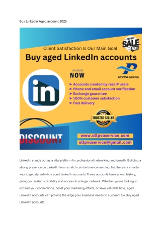 Buy Linkedin Aged account 2025