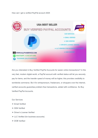 How can I get a verified PayPal account 2025