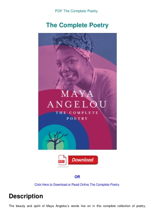 PDF The Complete Poetry