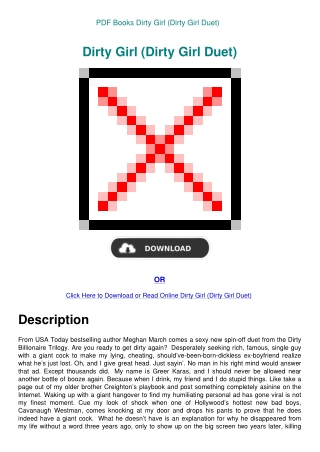 PDF Books Dirty Girl (Dirty Girl Duet)