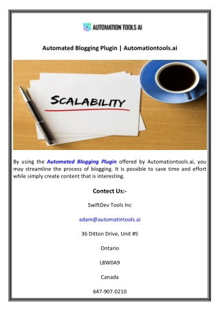 Automated Blogging Plugin  Automationtools.ai