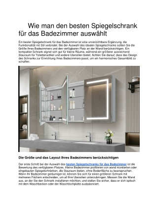 Wie man den besten Spiegelschrank für das Badezimmer auswählt