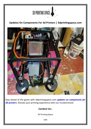 Updates On Components For 3d Printers  3dprintingspace.com