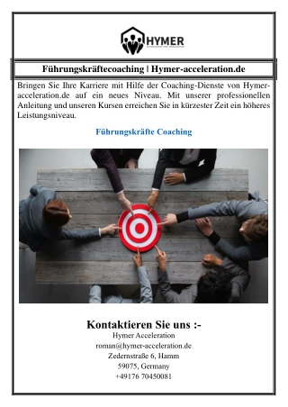 Führungskräftecoaching | Hymer-acceleration.de