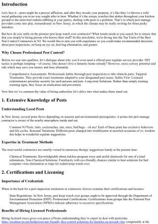 Top Traits of the Best Pest Control Contractors in NJ