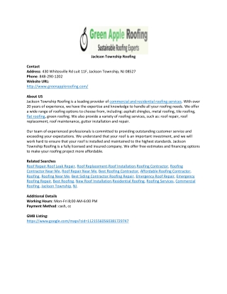 Jackson Township Roofing