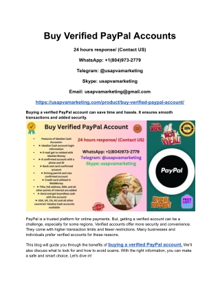 How to Buy Verified PayPal Accounts USA UK