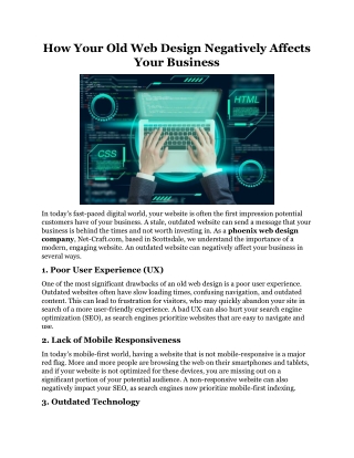 How Your Old Web Design Negatively Affects Your Business