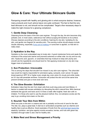 A Healthy, Glowing Skin_ Simple Yet Effective Secrets